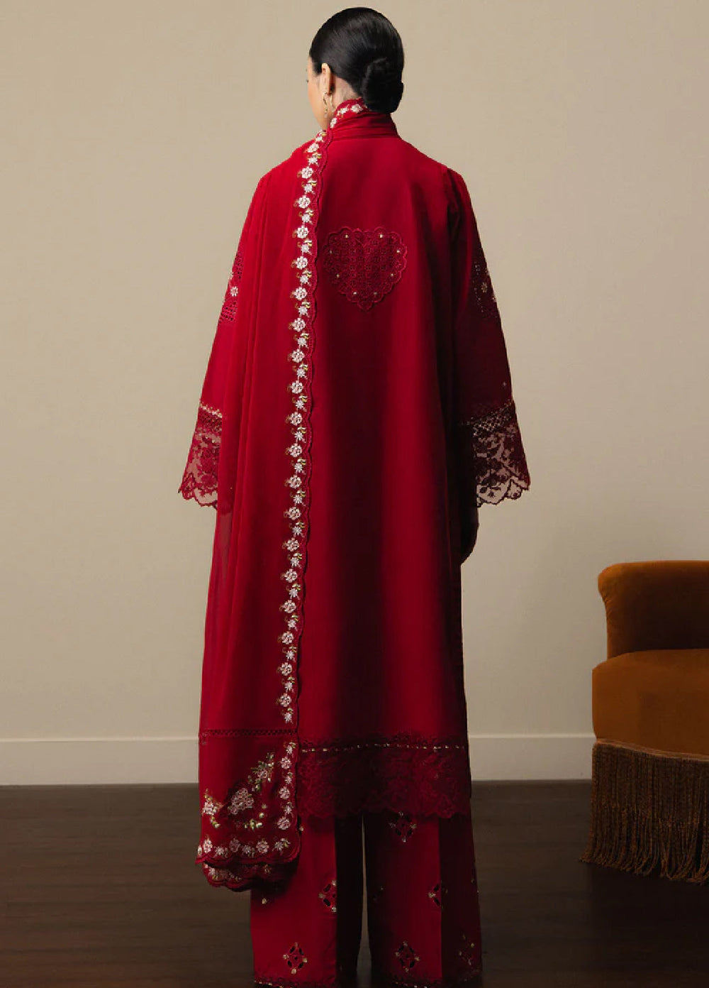 3 Piece Lawn with Semi Pure Chiffon Dupatta   | Ready To Wear
