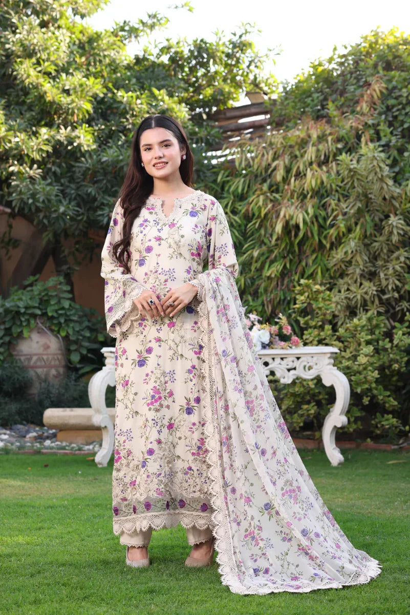 03-Piece Printed Lawn Suit | Ready To Wear