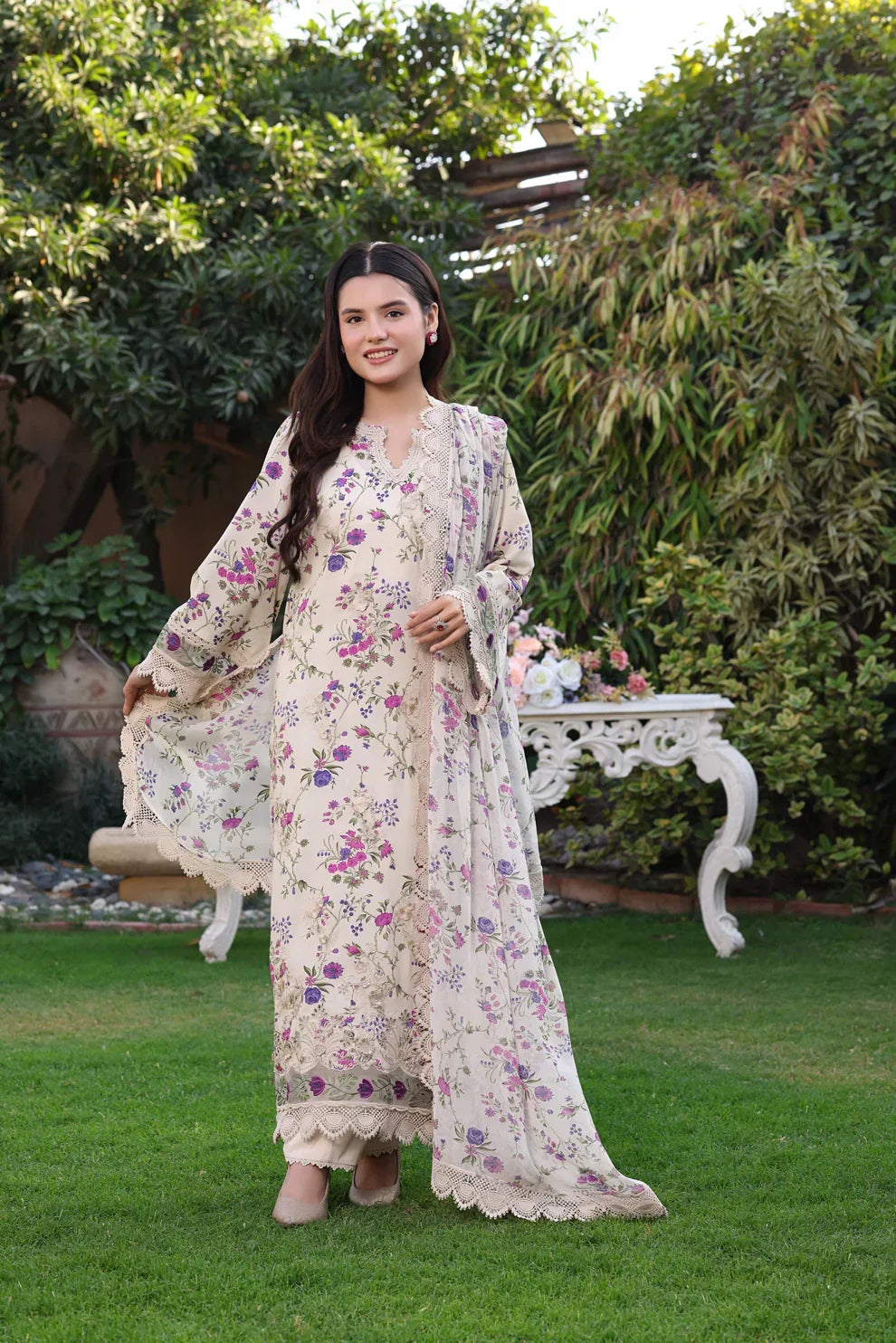 03-Piece Printed Lawn Suit | Ready To Wear