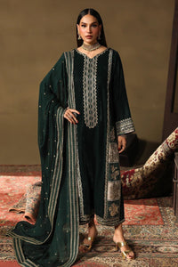 Dark Green Micro Velvet Embroidered Suit | Ready to Wear