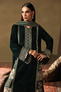 Dark Green Micro Velvet Embroidered Suit | Ready to Wear