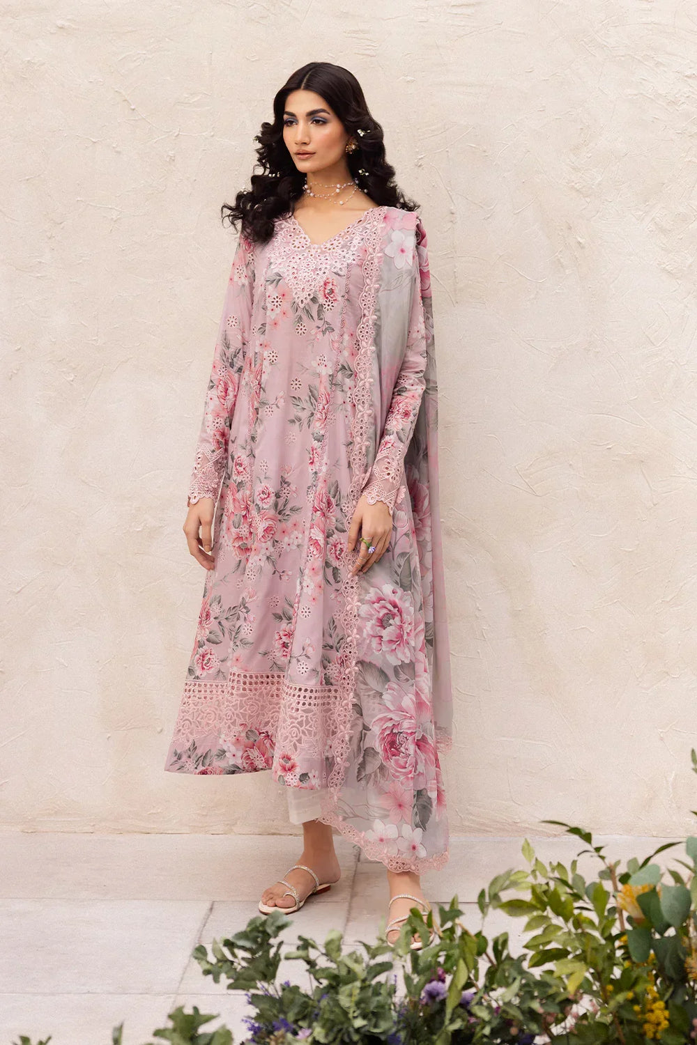 03-Piece Printed Lawn Suit With Embroidery | Ready To Wear
