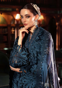 Teal Blue Velvet Long Shirt Embroidered Festive Suit |RTW