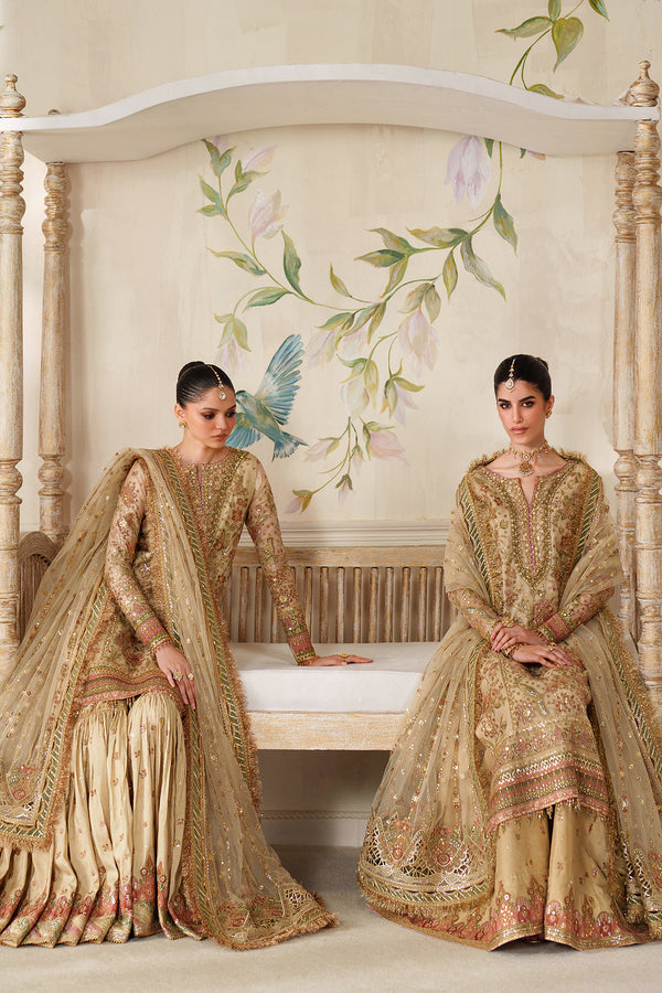 Beige and Pink Handwork Embroidered Lawn Luxury Suit |Ready to Wear