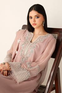 Blushing Rose Hand-Embellished Chiffon Festive Suit | RTW