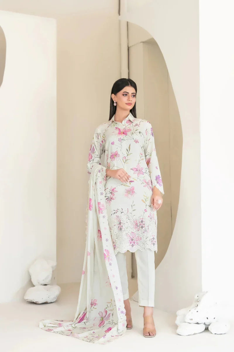 03-Piece Printed Lawn Suit | Ready To Wear