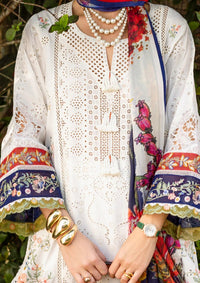 White Heavy Embroidered Chikankari Lawn Suit with Printed Dupatta |RTW