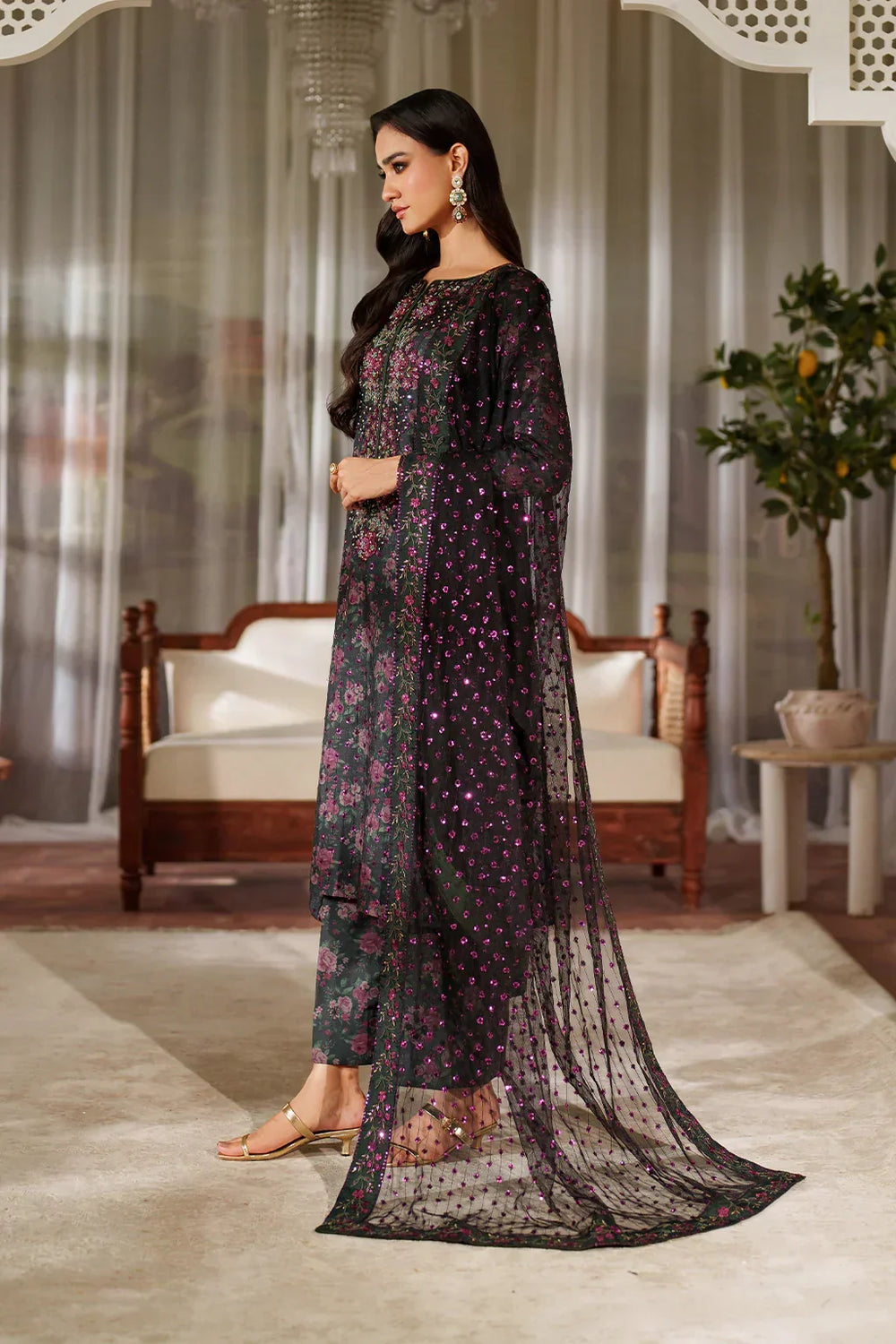 03-Piece Printed Lawn With Embroidered - Ready To Wear