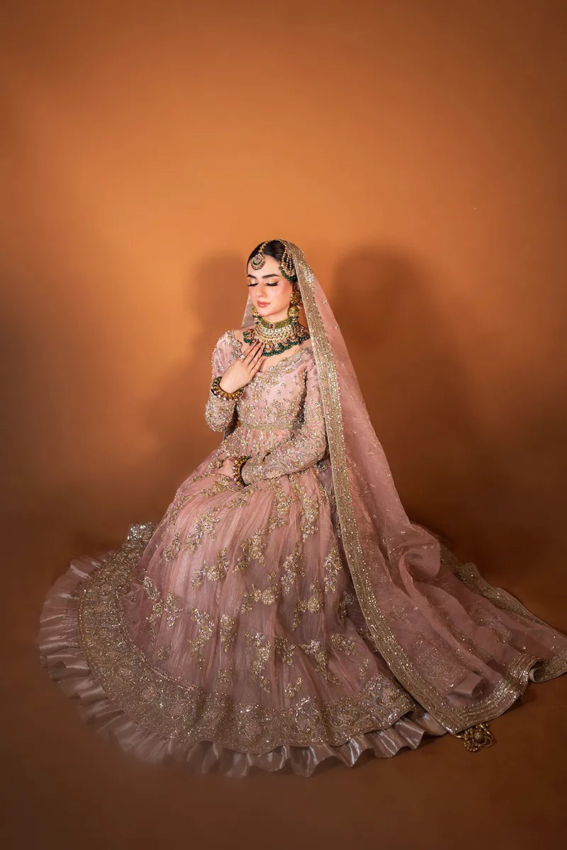 Peach Embroidered Semi Pure Chiffon Lehenga Choli |Ready to Wear
