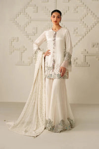 Ivory Bamber Chiffon Ready to Wear Embroidered Festive Suit