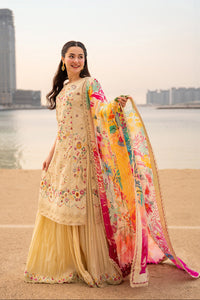 Luxury Embroidered Cotton Suit with Digital Printed Chiffon Dupatta |RTW
