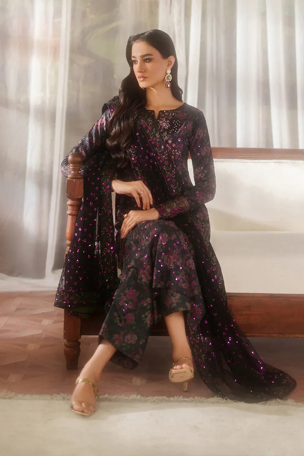 03-Piece Printed Lawn With Embroidered - Ready To Wear