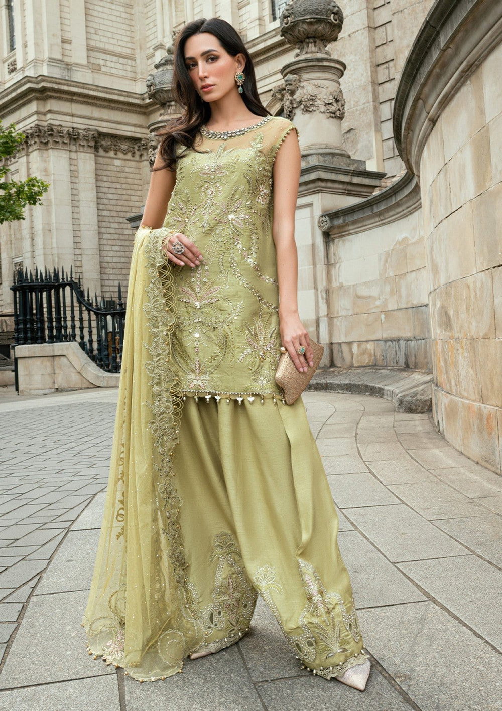 Olive Green Heavy Handwork Embroidered Luxury Suit |Ready to Wear