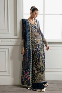 Royal Navy Organza Addawork Lehnga Festive Ensemble |RTW
