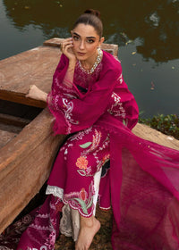 03-Piece Embroidered Lawn Suit With Organza Dupatta | Ready To Wear