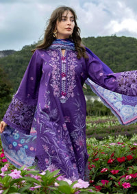 03-Piece Embroidered Lawn Suit With Printed Silk Dupatta | Ready To Wear