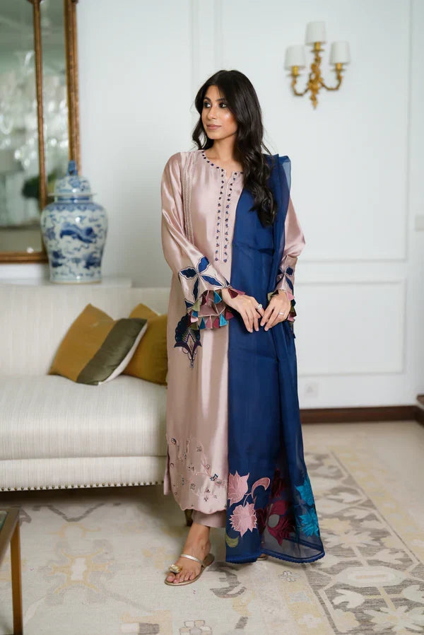 03-Piece Silk Suit With Embroidery | Ready To Wear