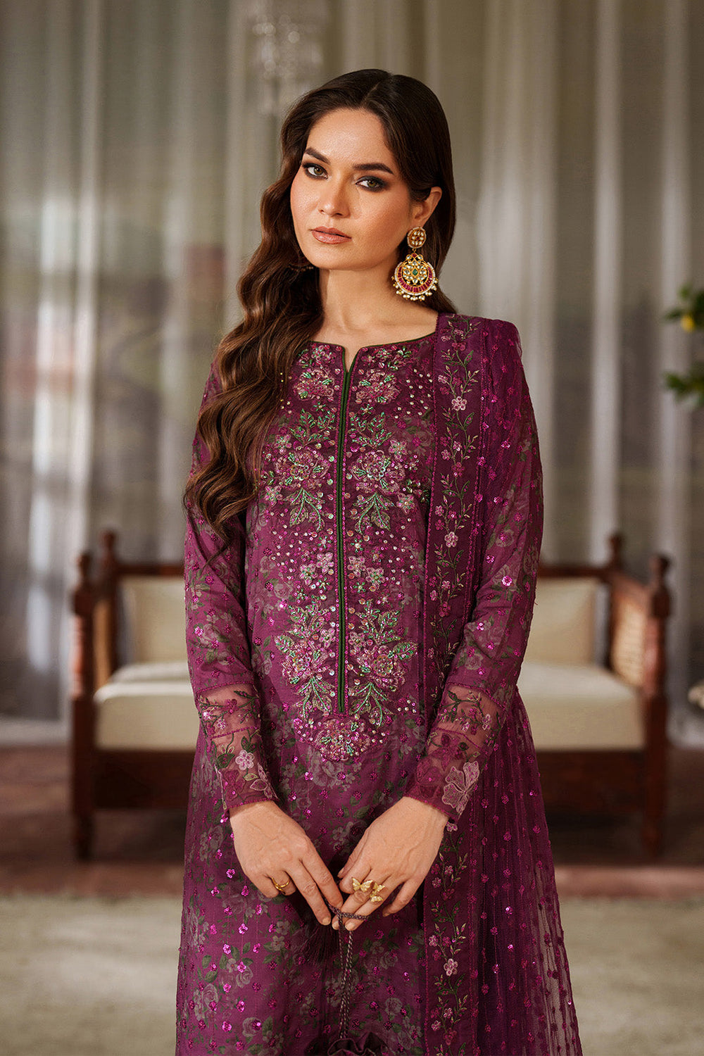 03-Piece Printed Lawn With Embroidered - Ready To Wear