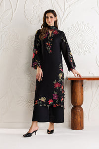 Black Embroidered Chiffon Suit with Digital Silk Dupatta |RTW