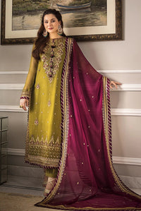 Olive Green and Maroon Chiffon Suit | Ready to Wear