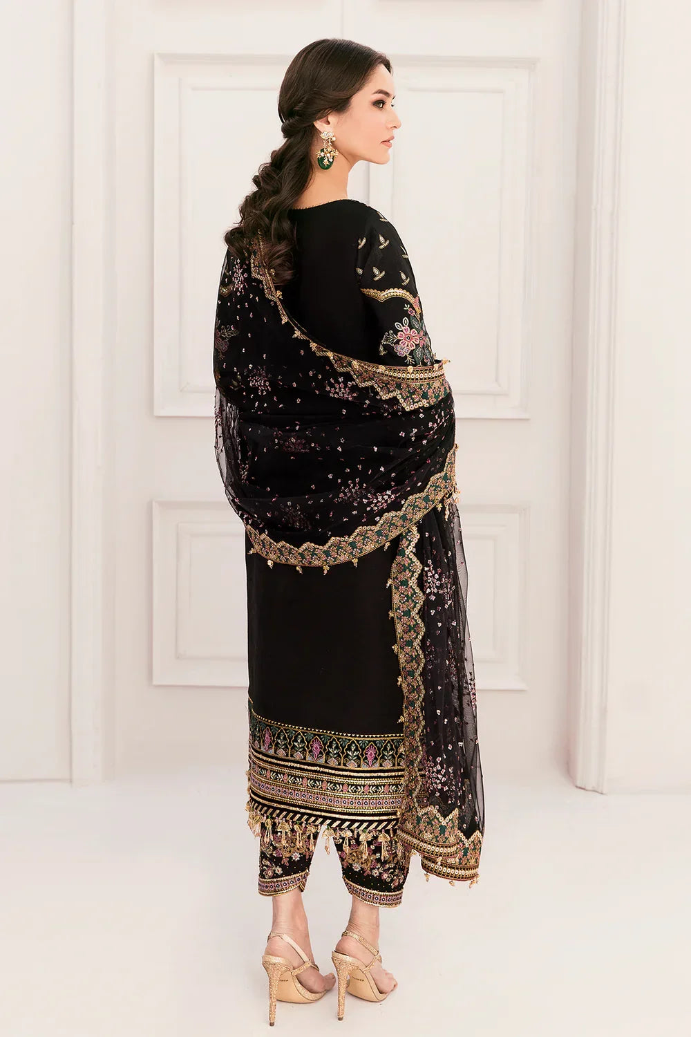 03-Piece Net Suit With Embroidery | Ready To Wear