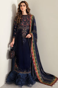 Navy Micro 9000 Velvet Embroidered Ready to Wear Festive Suit