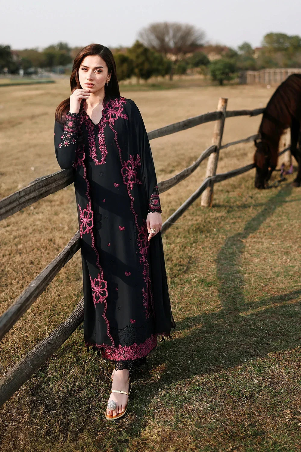 03-Piece Embroidered Chiffon Suit | Ready To Wear