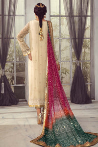 Beige Chiffon stitched with Addawork and Silk Dupatta |RTW