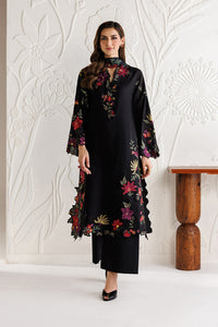 Black Embroidered Chiffon Suit with Digital Silk Dupatta |RTW
