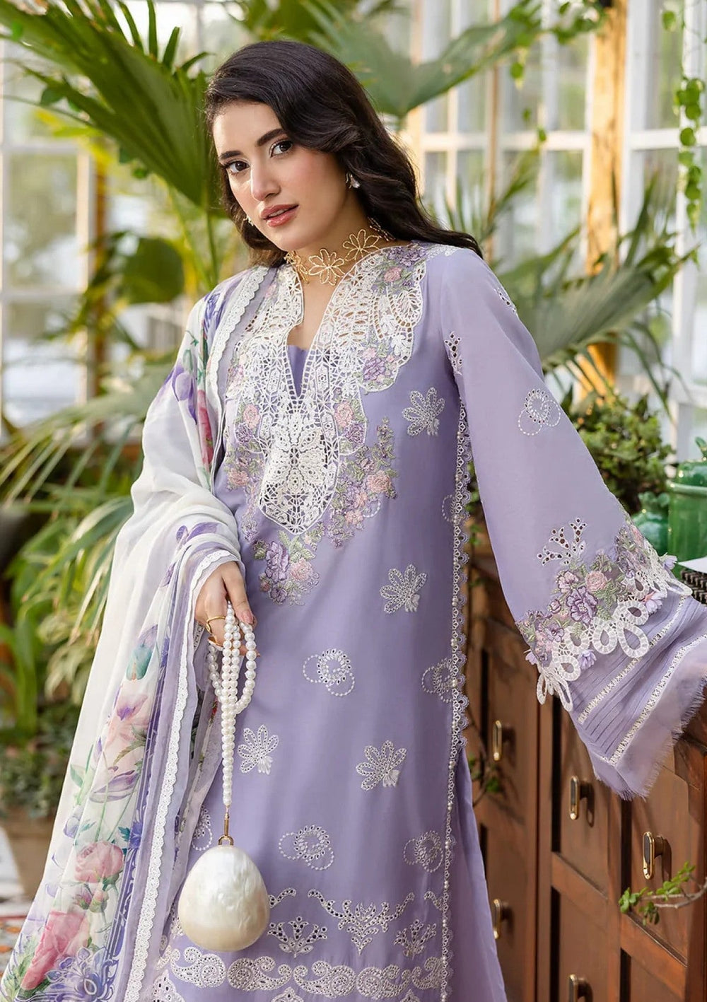 Lilac Embroidered Chikankari Lawn Suit |Ready to Wear