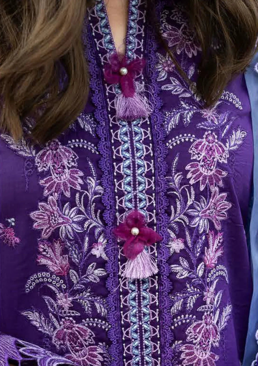03-Piece Embroidered Lawn Suit With Printed Silk Dupatta | Ready To Wear