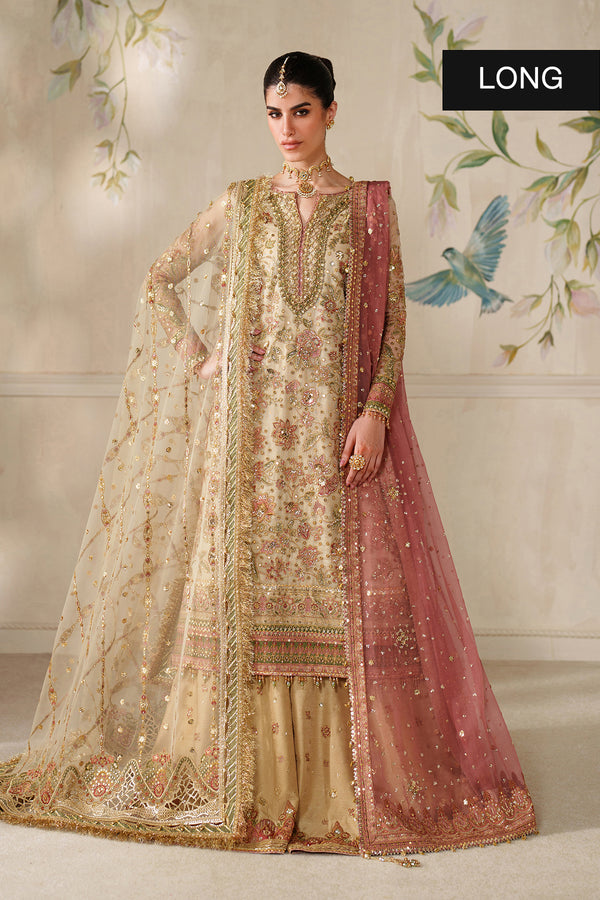 Beige and Pink Handwork Embroidered Lawn Luxury Suit |Ready to Wear