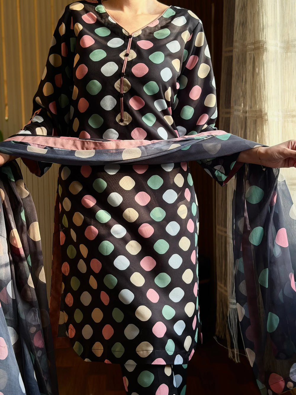03-Piece Printed Silk Suit | Ready To Wear