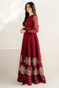 Maroon Semi Pure Chiffon Ready to Wear Sequence Embroidered Lehenga Suit