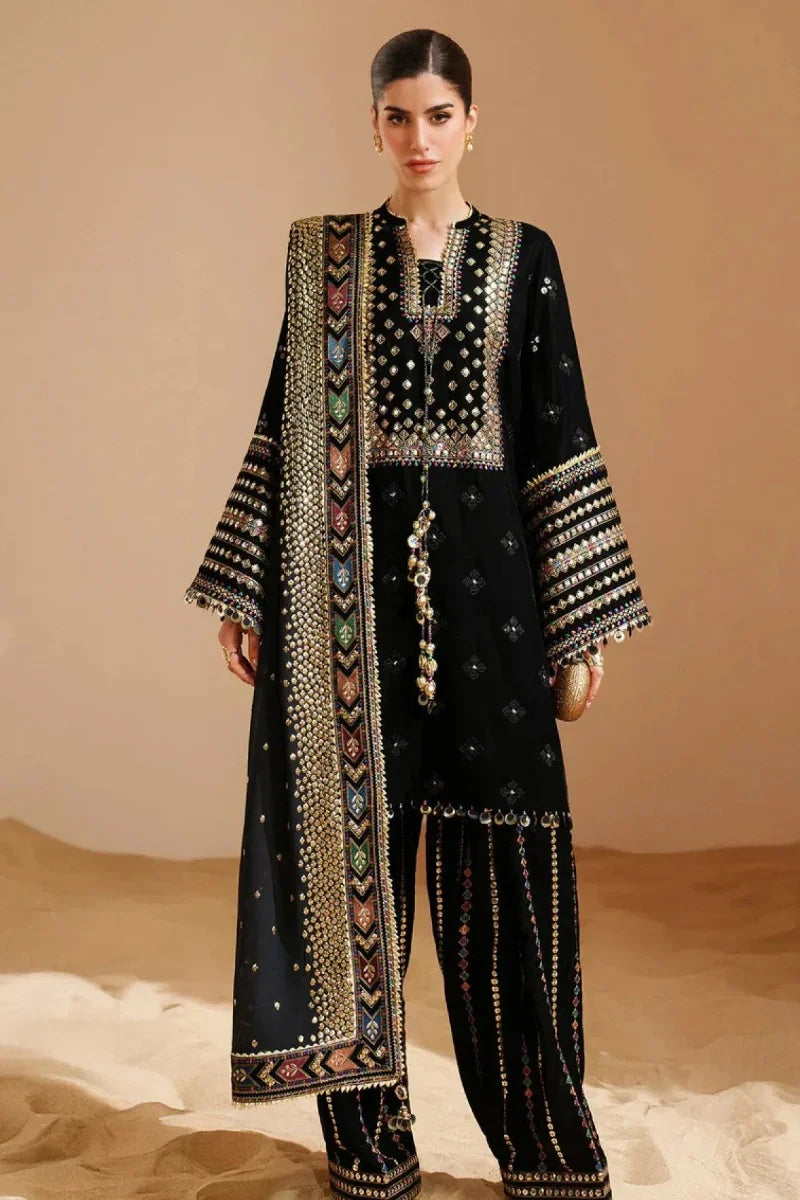 03-Piece Embroidered Lawn Suit With Chiffon Dupatta | Ready To Wear