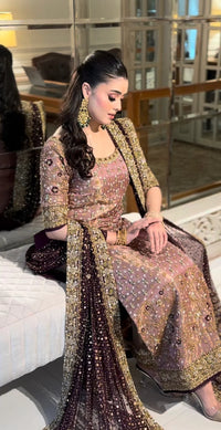 Luxury Shimmer Heavy Addawork Hand-Embellished Festive Suit | RTW