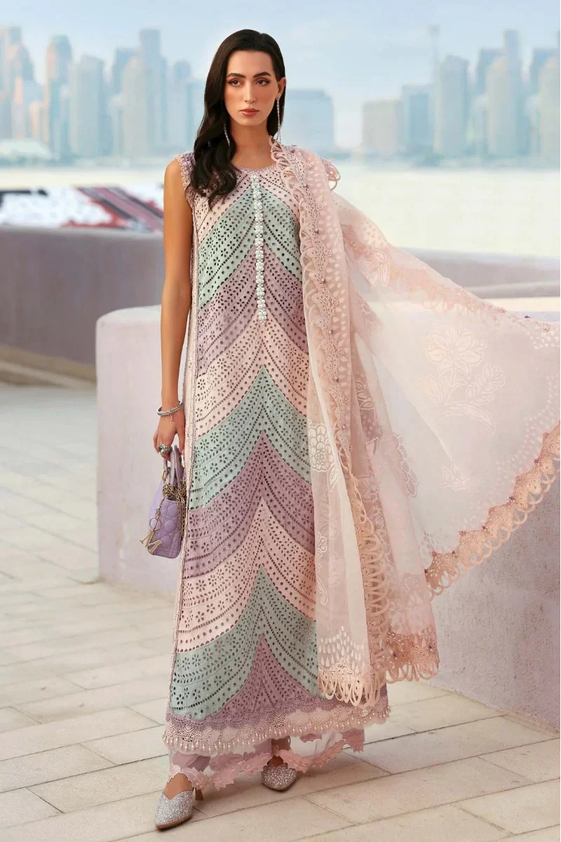 03-Piece Swiss Lawn Suit With Embroidery | Ready To Wear