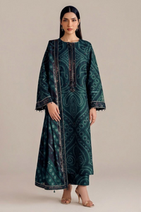 03-Piece Chunri Printed Lawn Suit With Chiffon Dupatta | Ready To Wear