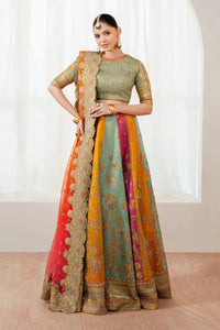 03-piece Embroidered Silk Lehanga With Organza Dupatta | Ready To Wear
