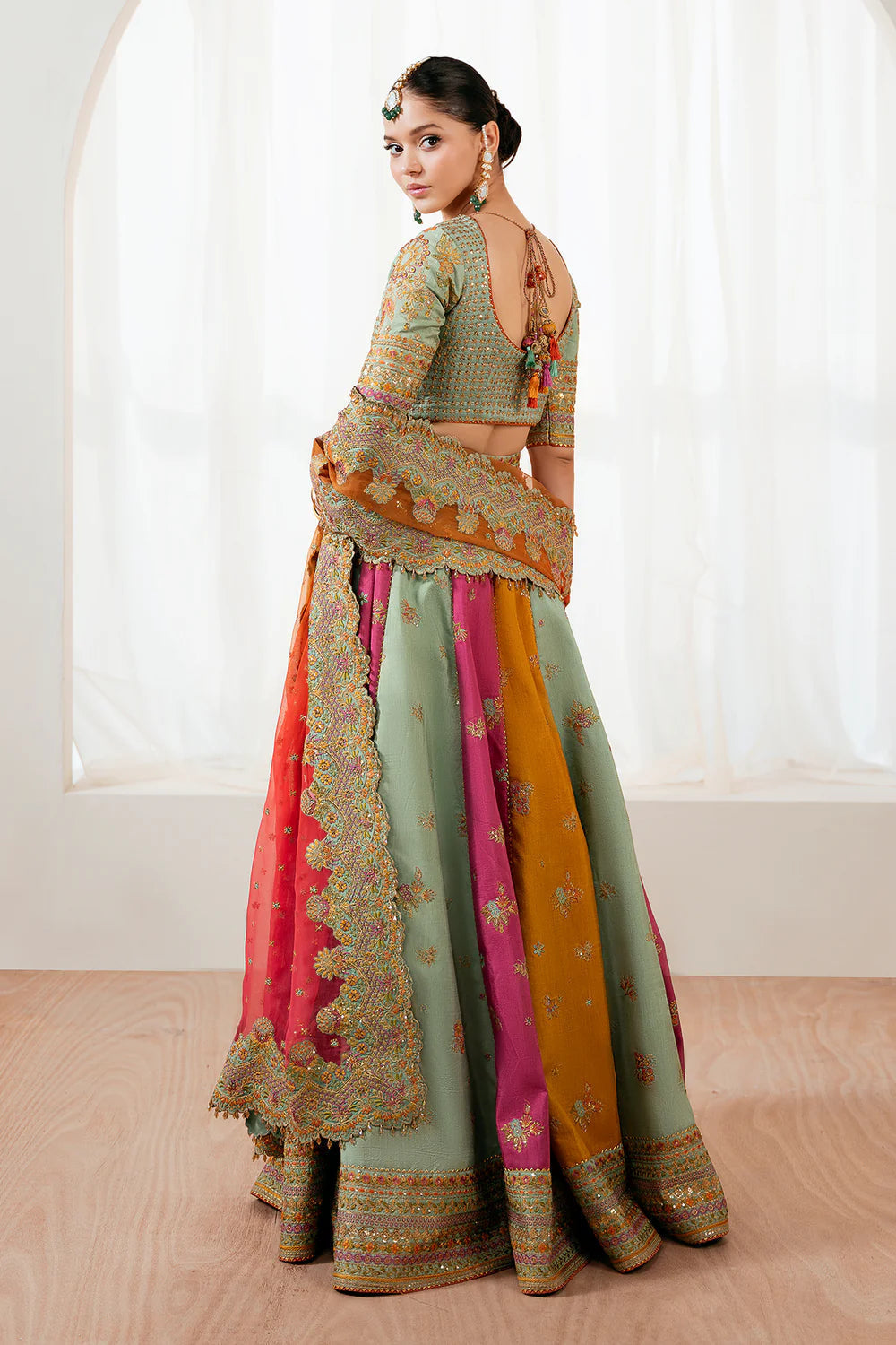 03-piece Embroidered Silk Lehanga With Organza Dupatta | Ready To Wear