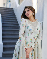 03-Piece Lawn Frock With Embroidery | Ready To Wear