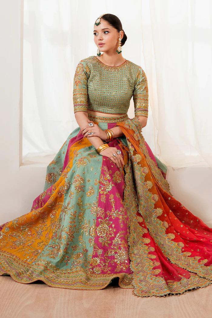 03-piece Embroidered Silk Lehanga With Organza Dupatta | Ready To Wear