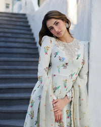 03-Piece Lawn Frock With Embroidery | Ready To Wear