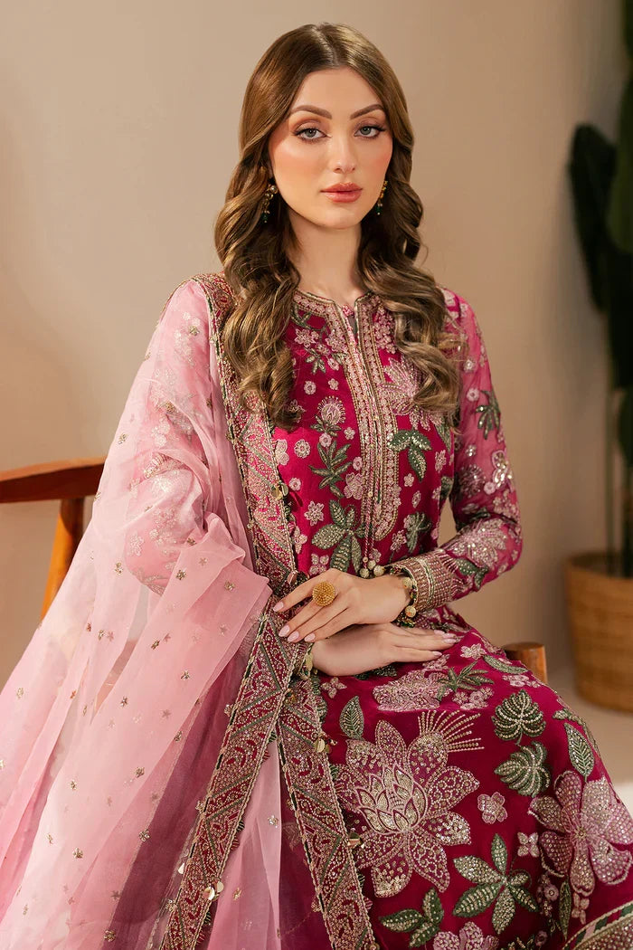 03-Piece Embroidered Chiffon Suit With Net DUpatta | Ready To Wear
