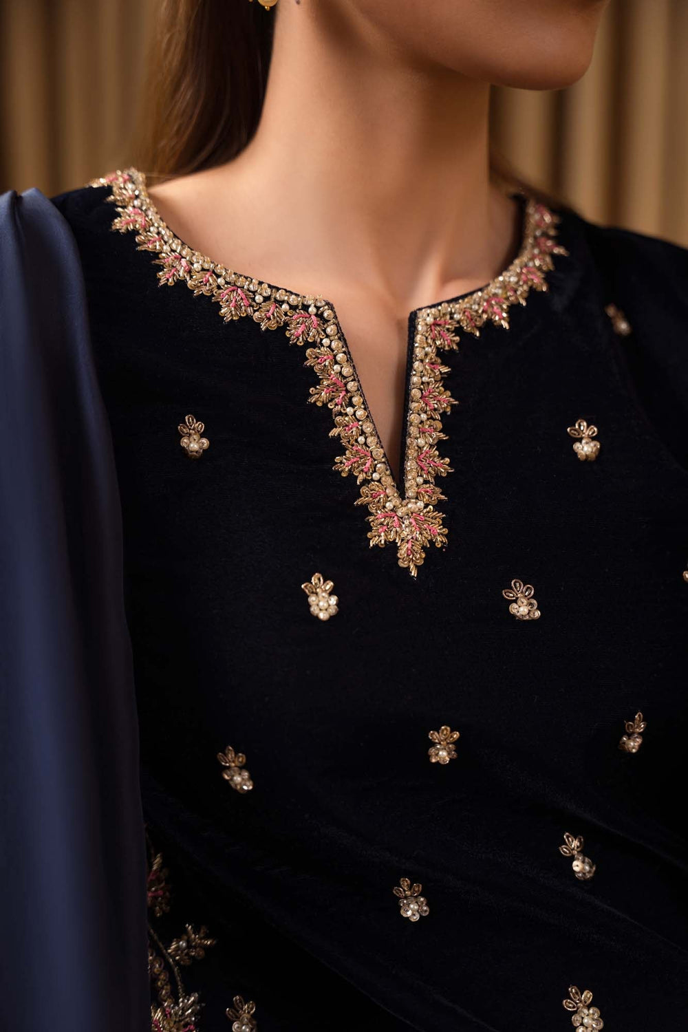 Micro Velvet 9000 Hand-Embellished Festive Suit | RTW