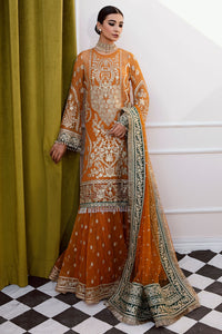 Mustard Embroidered Chiffon and Net Gararah Set | Ready to Wear