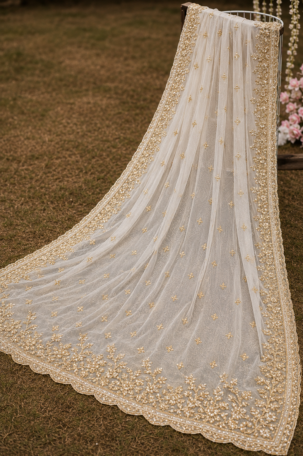 Off White Bridal Collection Net 3 Piece |  Read To Wear
