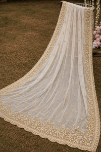 Off White Bridal Collection Net 3 Piece |  Read To Wear