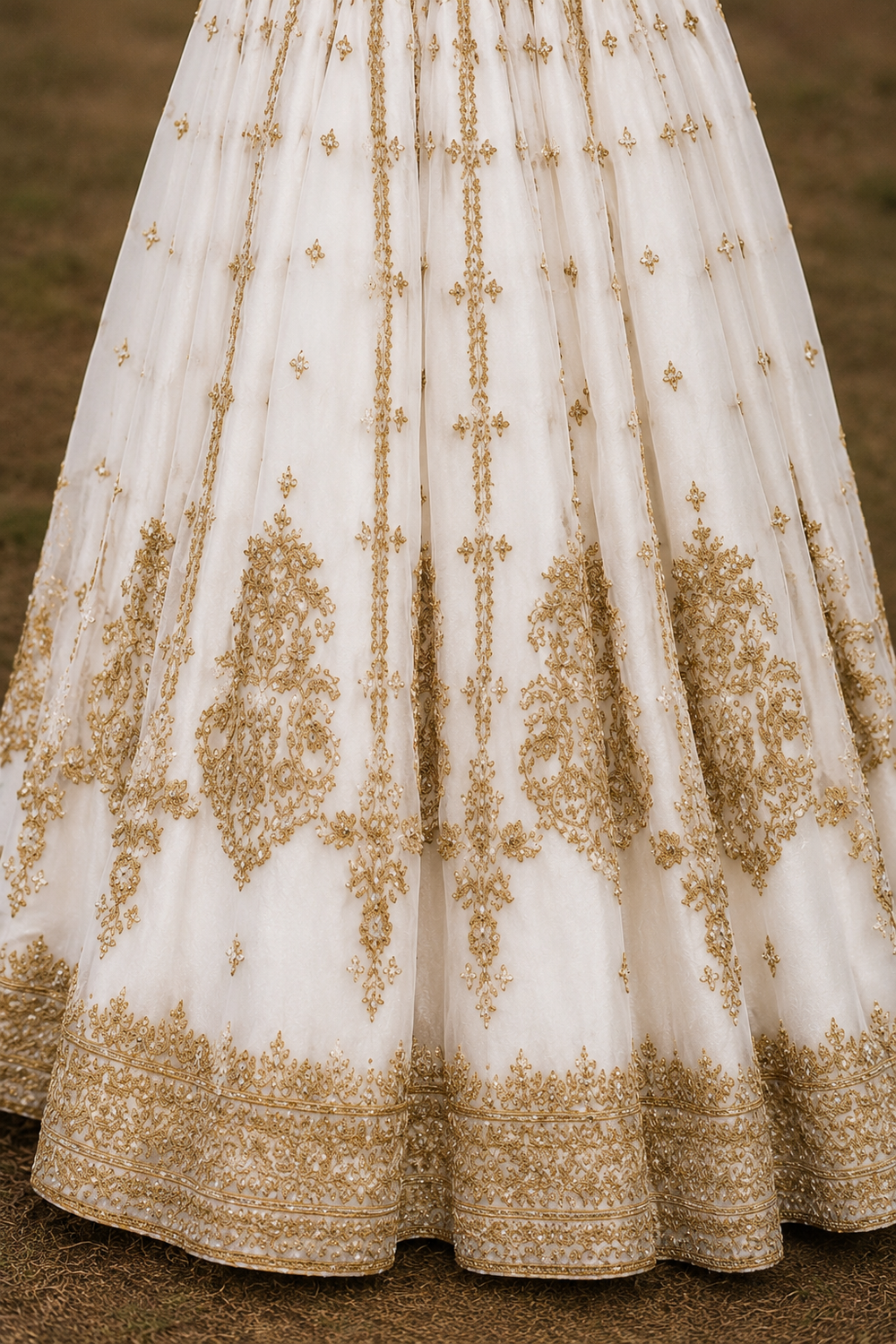 Off White Bridal Collection Net 3 Piece |  Read To Wear