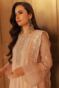 Blush Pink Semi Pure Chiffon Ready to Wear Festive Suit